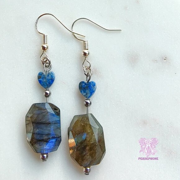 Mystic Water Goddess “Mama Cocha” | Labradorite + Lapis | Sterling - Picture 2 of 4